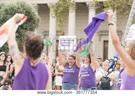 Caba, Buenos Aires / Argentina; March 9, 2020: International Womens Day. Fourth Multinational And In