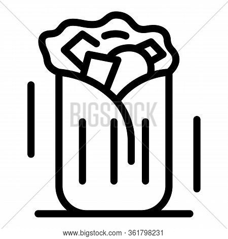 Shawarma Sandwich Icon. Outline Shawarma Sandwich Vector Icon For Web Design Isolated On White Backg