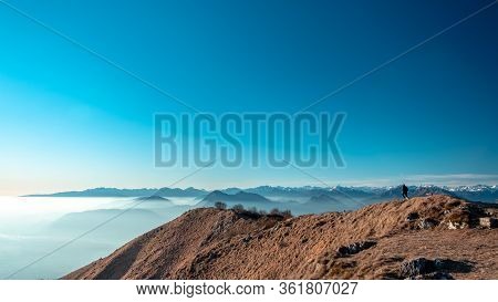 Winter Sunset From An Alpine Peak Of Friuli-venezia Giulia