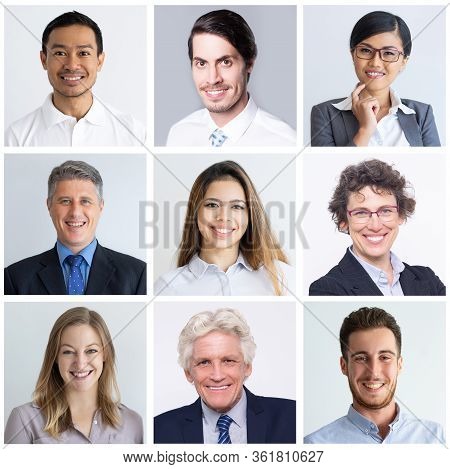Big Co-workers Portrait Including Senior Managers And Common Workers. Big Collective Portrait Of Div