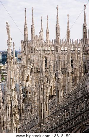 Spires Of The Cathedral Of Milan