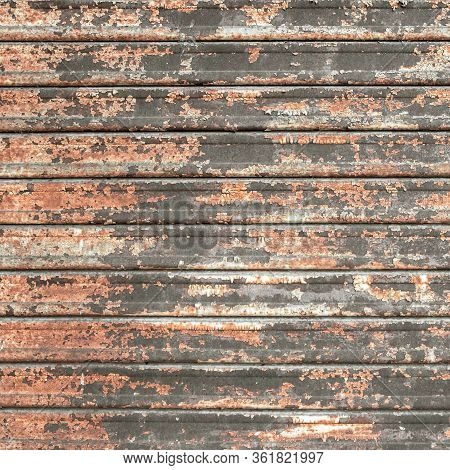 Close Up Of Rusty Shutters Of A Garage