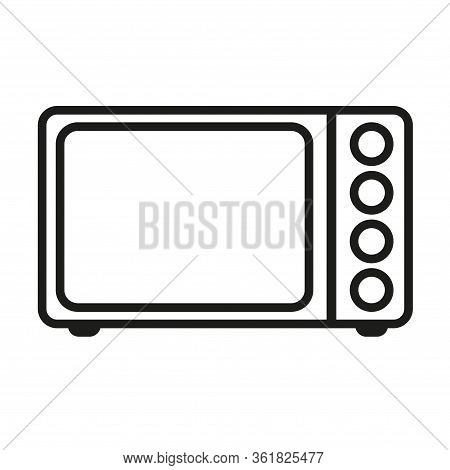 Microwave Oven Kitchen On White Background. Kitchen Appliance Isolated Electric Element Icon. Vector