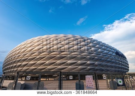 Munich, Germany - Sept 7, 2018: Allianz Arena (fussball Arena Munchen, Schlauchboot), The Home Footb