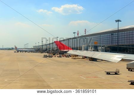 Nanjing, China - Aug. 29, 2016: Nanjing Lukou International Airport, Nanjing, Jiangsu, China.