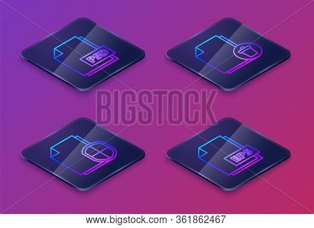 Set Isometric Line Psd File Document, Document Protection Concept, Delete File Document And Eps File