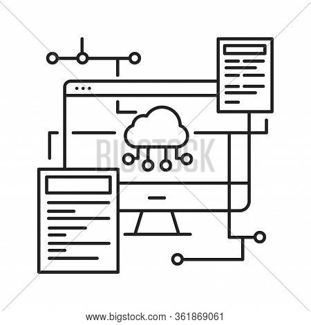 Back-end Development Black Line Icon. Refers To The Server Side Of Development. Pictogram For Web Pa