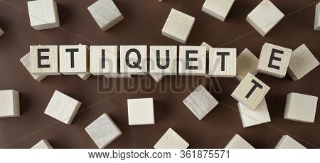 Courtesy Word Written On Wooden Toy Cubes