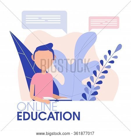 Education Kids, Training With Teacher Online. Student Use Computer, Smartphone Or Laptop To Study. S