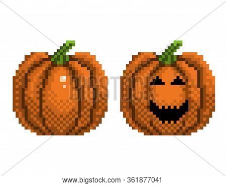 Pixel Art Pumpkin Vector Photo Free Trial Bigstock