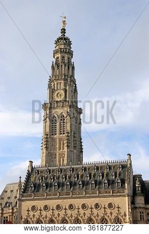 Arras City Town Hall And Clock Tower, France