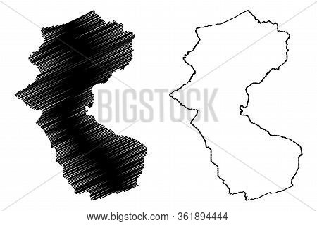 Bottrop City (federal Republic Of Germany, North Rhine-westphalia) Map Vector Illustration, Scribble