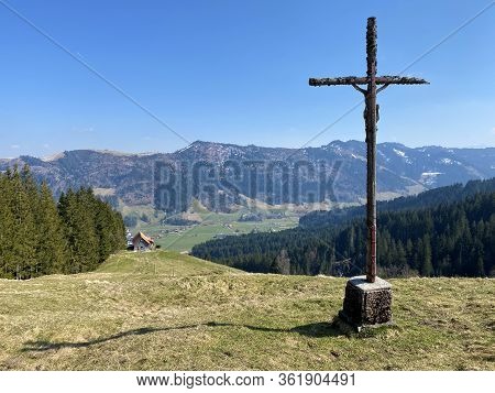 Alpine Mountain Hill Ruchegg Over The Alptal Valley, Einsiedeln - Canton Of Schwyz, Switzerland (sch