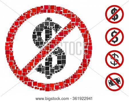 Mosaic Freemium Icon Constructed From Square Items In Variable Sizes And Color Hues. Vector Square I