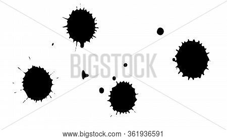 Black Ink Splashes. Royalty High-quality Free Best Stock Photo Image Of Black Blots And Ink Splashes