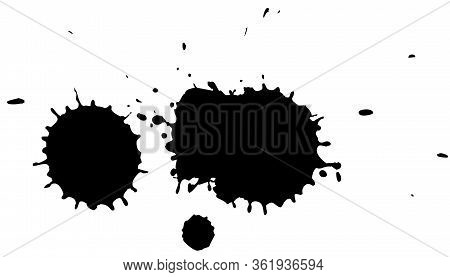 Black Ink Splashes. Royalty High-quality Free Best Stock Photo Image Of Black Blots And Ink Splashes