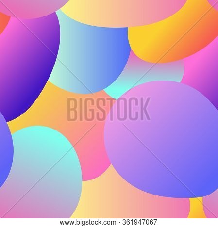 Seamless Vector Abstract Pattern. Hand-drawn Circles With Gradient Fills. Gentle Trend Colors, Smoot
