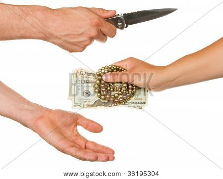 Man With Knife Threatening A Woman