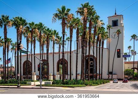 The Main Building And The Gardens Of Union Station, In Los Angeles, California.