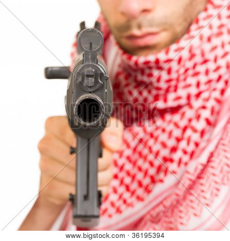 Arab Adult With A Machine Gun, Terrorist