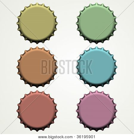 capsules de bouteilles colorées