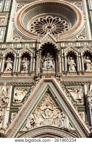 The Facade Of The Cathedral Of Santa Maria Del Fiore In Florence. Italy