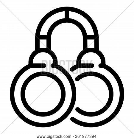 Handcuffs Icon. Outline Handcuffs Vector Icon For Web Design Isolated On White Background
