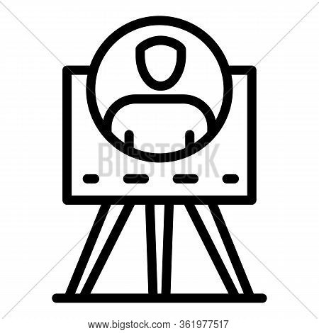 Board With Evidence Icon. Outline Board With Evidence Vector Icon For Web Design Isolated On White B