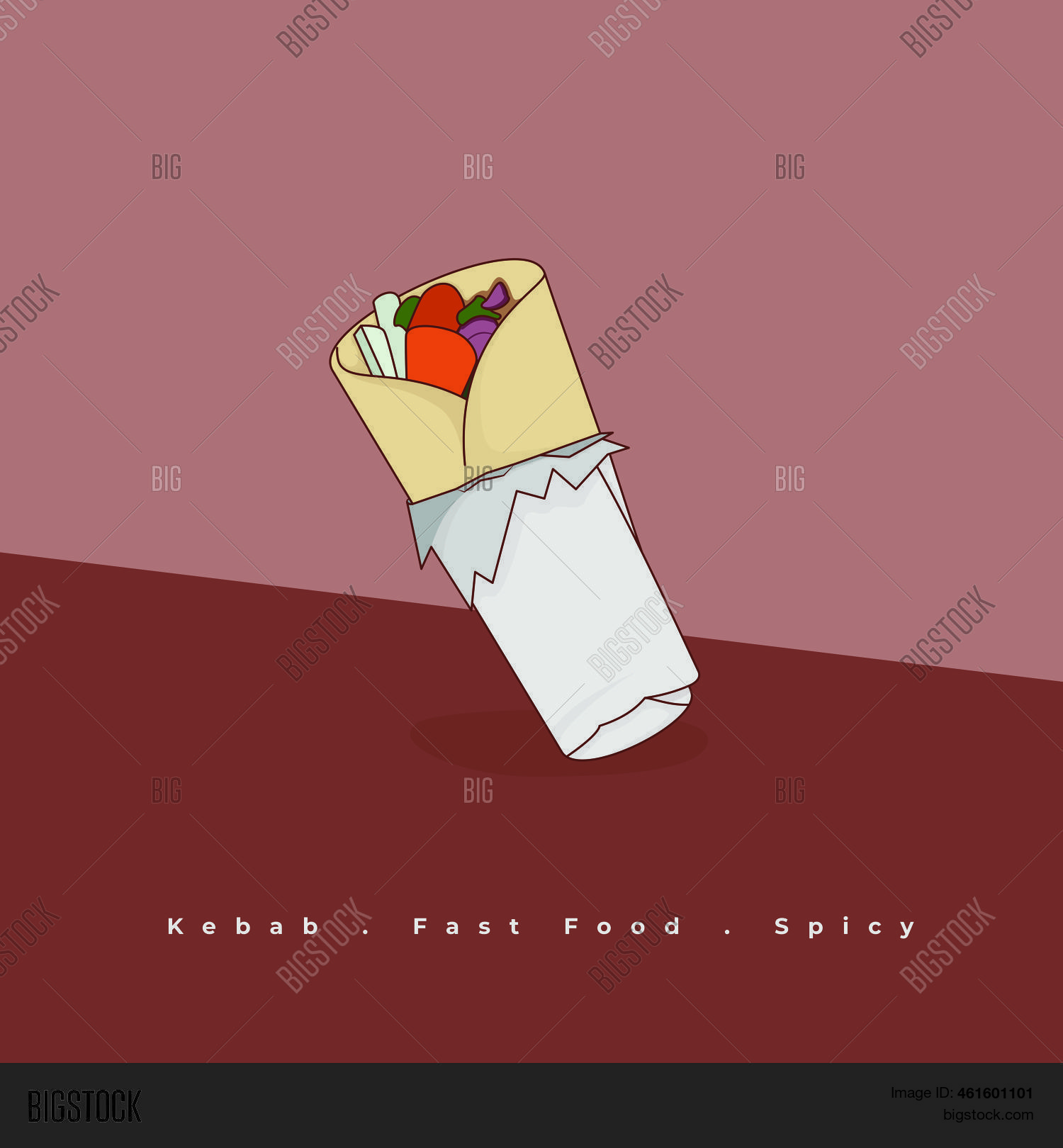 Kebab Wrapping Paper Vector & Photo (Free Trial) Bigstock