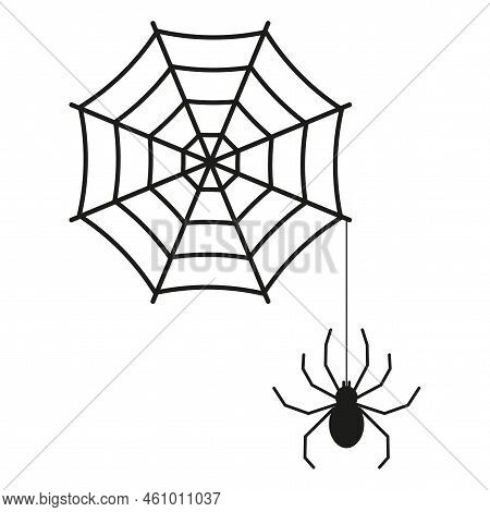 Spider Web Icon. Vector Illustration. Stock Image.
