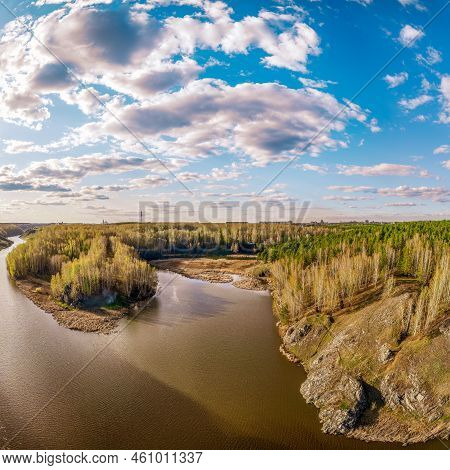 Confluence Of The Iset And Kamenka Rivers In The City Kamensk-uralskiy. Iset And Kamenka Rivers, Kam