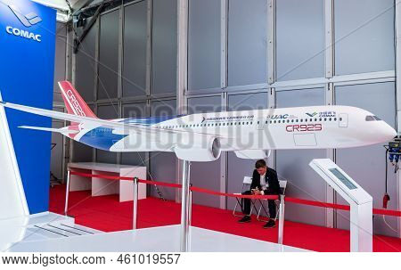 August 30, 2019, Moscow Region, Russia. The Layout Of A Promising Russian-chinese Wide-body Long-hau
