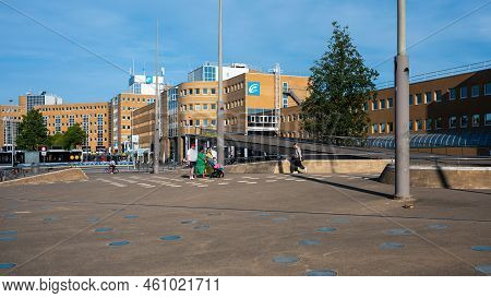 Groningen, The Netherlands, 07 20 2022 - Square And Building Of The Governmental Social Security Ser