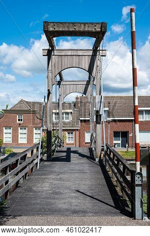 Hasselt, Overijssel, The Netherlands - 07 20 2022 - Historical Bridge Over The River In Old Town