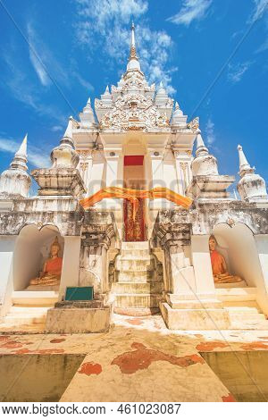 The Famous Pagoda Phra Borommathat Chaiya At Wat Phra Borommathat Chaiya Ratchaworawihan Temple In C