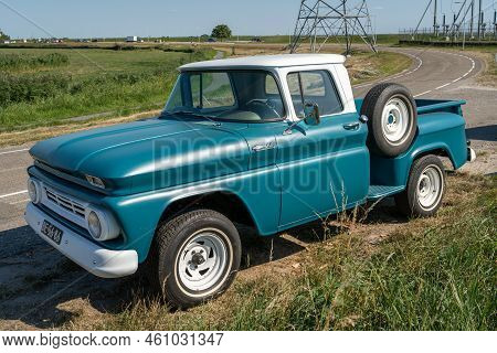 Durgerdam, North Holland, The Netherlands, 03.09.2022, Chevrolet C10 Pick Up Truck From 1962, First 