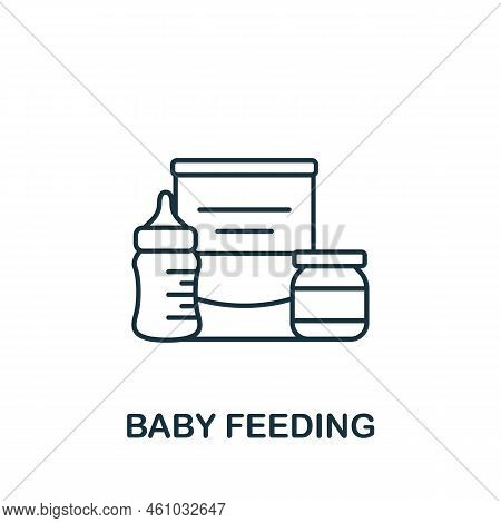 Baby Feening Icon. Monochrome Simple Baby Icon For Templates, Web Design And Infographics