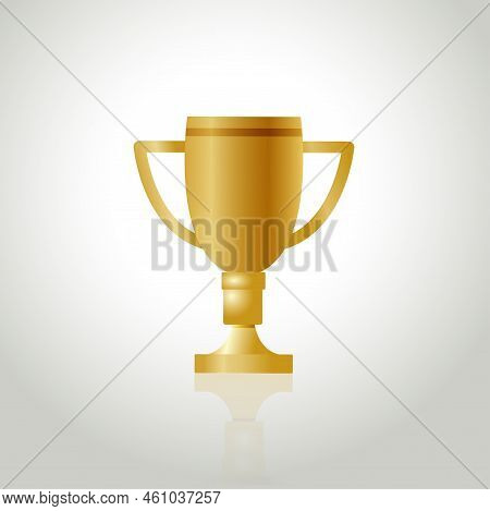 Goldel Winner Cup. Champion Trophy Award. Vector Graphic Object.