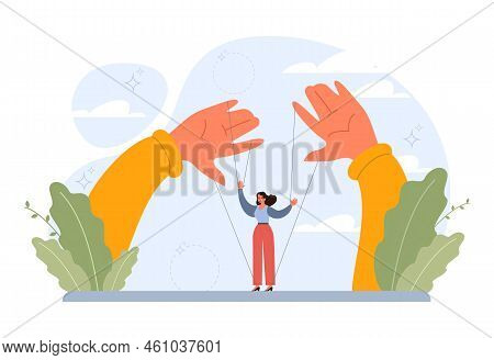 Manipulation And Control Over People Concept. Puppet Masters Hands I