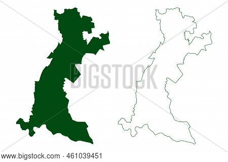 Cocula Municipality (free And Sovereign State Of Guerrero, Mexico, United Mexican States) Map Vector