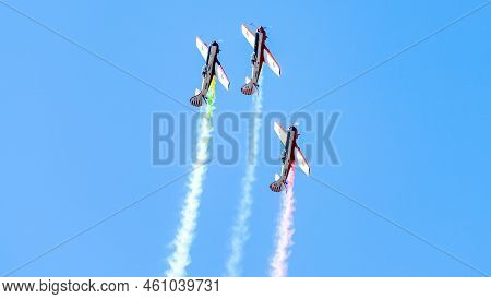 August 30, 2019, Moscow Region, Russia. Yakovlev Yak-50 Training Aircraft Of The Lithuanian Aerobati