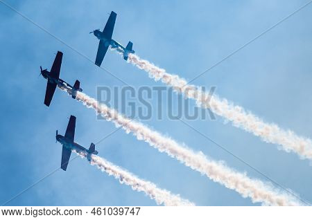 August 30, 2019, Moscow Region, Russia. Yakovlev Yak-50 Training Aircraft Of The Lithuanian Aerobati