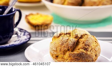 Broa, Traditional Corn Bread From Portugal, Made With Corn And Wheat Flour, Or Corn And Rye Flour, W