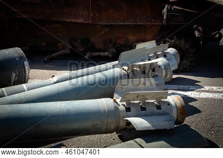 Unexploded Russian Shells During The War In Ukraine.