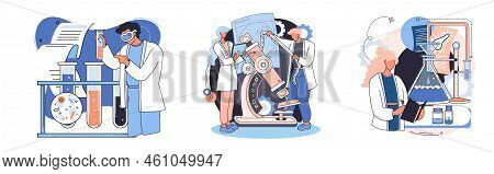 Medical Research. Laboratory Diagnostic Services, Medical Device Design Development Scenes Metaphor.