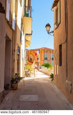 Roquebrune-cap-martin, France, September 2021. Ancient Narrow Streets In Roquebrune-cap-martin, Fran