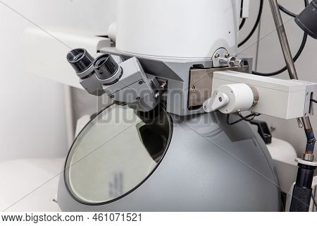 Electron Microscope In A Scientific Laboratory Used For Diagnosis And Research.