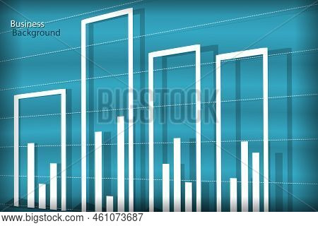 Business Background, White Diagram On Blue Waves
