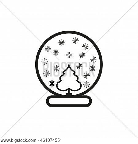 Christmas Tree Glass Ball. Glass Snow Globe. Christmas Sale. Vector Illustration. Stock Image.