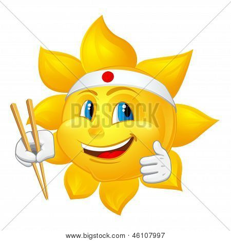 Japan solen med spisepinde